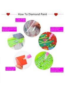 Zazumi DIY钻石画套装 - 8件套DIY钻石画艺术套装 | 花卉图案杯垫，独特造型水晶人造钻石马赛克工艺品 - 送给女性的独特礼物，减压爱好，友谊日礼物创意 - 彩色 - 查看 8