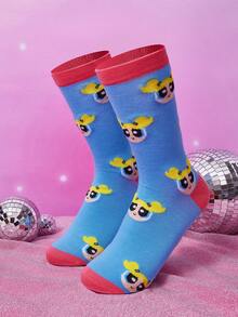 THE POWERPUFF GIRLS X SHEIN Women Crew Socks - Multicolor - View 1