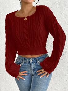 Rafferiza 方领纯色休闲百搭长袖套头毛衣