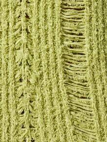 MYSTAURA Women's Loose Fit Jacquard Hollow Out Pullover Knit Top, Essential Spring/Autumn Item - Green - View 9