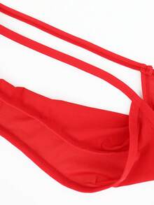 1pc Men's Sexy Mesh Breathable Briefs, Fashionable Mid-Waist Underwear - Red - View 7