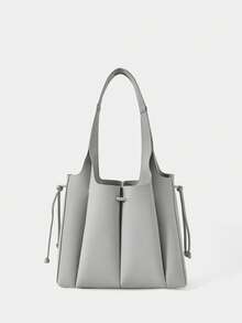 SHECARRY 女士灰色单肩包，适合日常通勤 - 中灰 - 查看 3