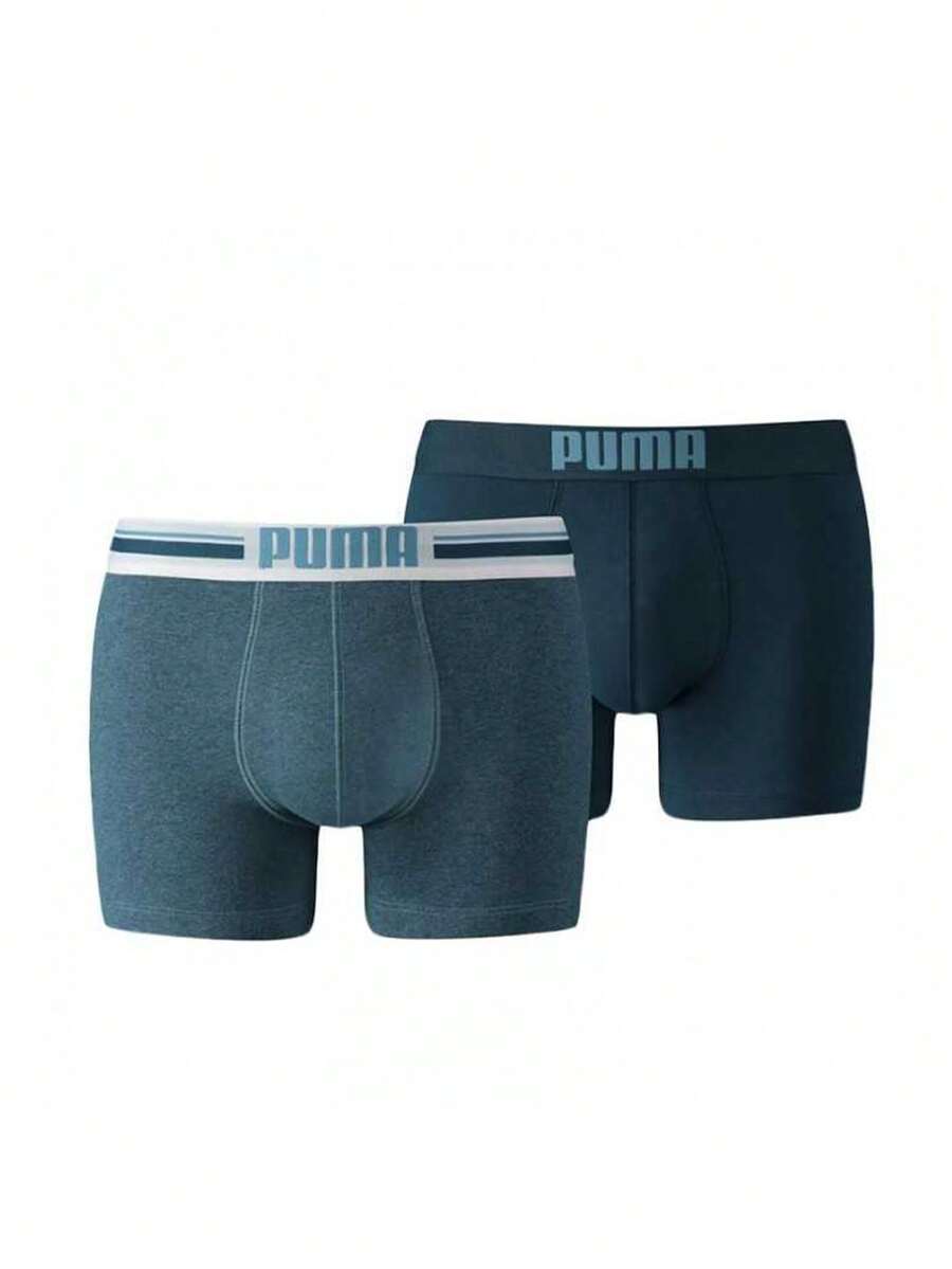 Puma 2 Pack Men's Boxers - Teal Blue - View 1