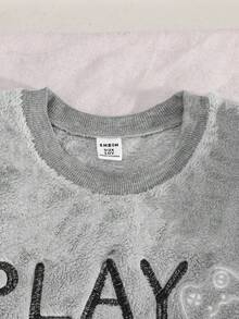 2pcs Boys' Long Sleeve Fleece Pajama Set With Video Game Graphic, Soft & Comfortable, Grey, Winter Fall - Grey - View 7