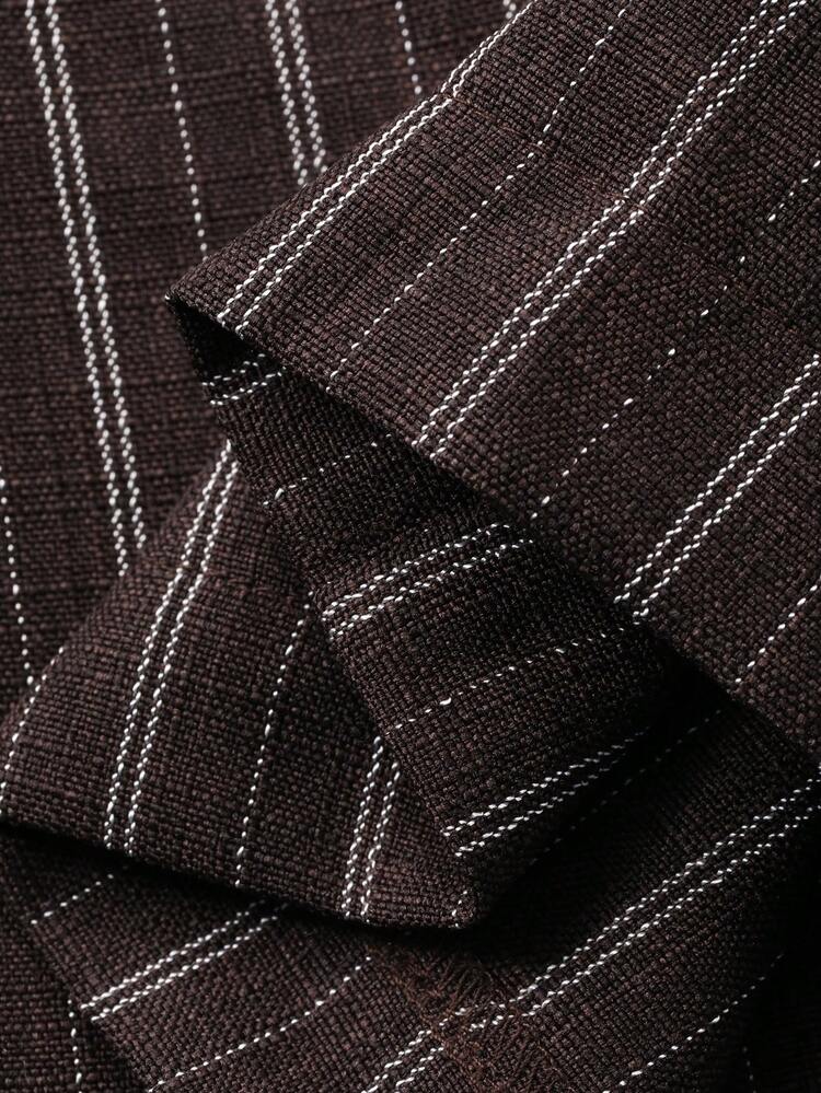 Women's Casual Striped High Waist Loose Wide Leg Pants, Suitable For Work And Commute