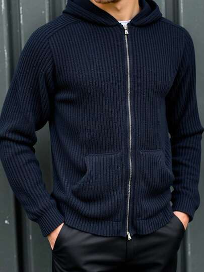 Airaco Fashionable Comfortable Casual Zip-Up Hooded Men's Long Sleeve Cardigan