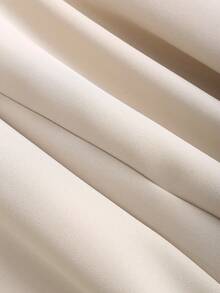 SHEIN Clasi 女式纯色纹理面料阔腿休闲裤 - 杏色 - 查看 4