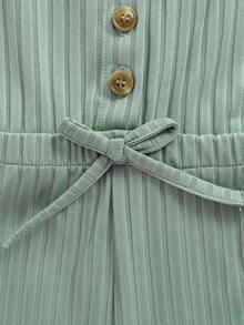 3pcs Baby Girl Casual Knit Solid Color Camisole And Shorts Set - Multicolor - View 4