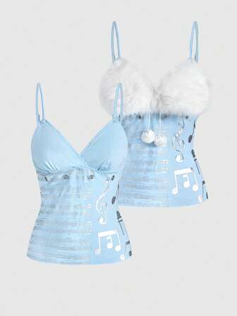 J-Fashion Top con pelliccia finta staccabile in stile Gyaru Y2K per donna, adatto per outfit invernali