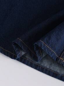 GlowEve Casual Commuter Washed Denim Skirt - Dark Wash - View 7