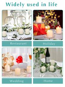 4pcs Glass Pillar Candle Holder Plates, Round Glass Candle Plates For Dinner Wedding Party Table Centerpieces (Transparent, Amber, Pink, Green, Blue, Black) Coasters For Wedding Valentine's Day Table Centerpieces Room Home Decor Coffee Coasters Ashtrays Festival Event Supplies Family Gathering Theme Party - Multicolor - View 8