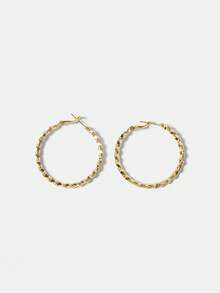 MOTF PREMIUM 金色褶皱耳环 - 金黃色 - 查看 2