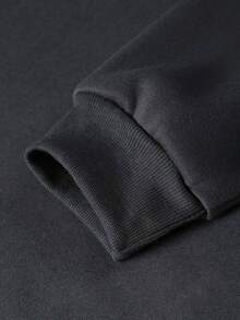 EMERY ROSE Women's Simple BE YOU,YOU ARE ENOUGH Letter Print Sweatshirt - Dark Grey - View 5