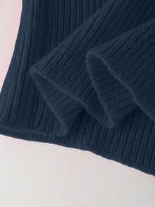 Franclia Gaun Sweater Rajut Lengan Panjang Pas Badan dengan Motif Kepingan Salju Berhiaskan Payet Emas Mewah, Gaya Serupa, Gaya Blogger Baru Eropa & Amerika. - Biru - View 7