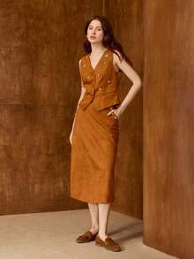 MOTF BAILARINAS CON DETALLE DE FLECOS DE GAMUZA - Marrón - Ver 10