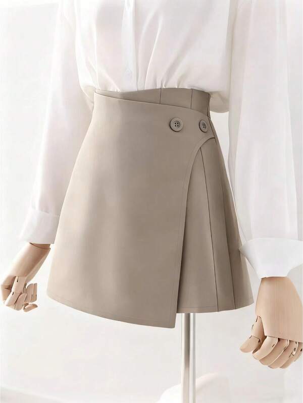 GlowEve 纯色褶皱裹身优雅时尚半身裙