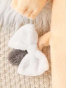 SHEIN Perso Play Infant Plush Cartoon Hooded Jumpsuit, Cute Long Sleeve Baby , Donkey Design, Autumn/Winter - Multicolor - View 5