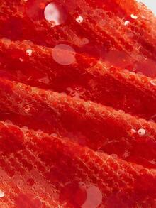 ROMWE Grunge Punk 女士性感超低腰亮片迷你短裤，适合夏季海滩、毕业典礼、复活节、音乐会、纳什维尔度假、舞会、街头朋克、音乐节等场合。 - 橘色 - 查看 4