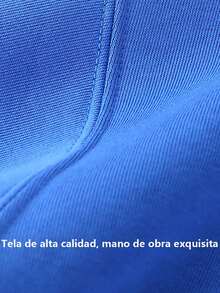 Sudadera con capucha con patrón de Corazón Azul para mujeres - suéter de moda casual, bolsillo canguro - Neblina azul - Ver 5