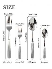Madebyblanc 1/2 Bộ đồ ăn bằng thép không gỉ có tay cầm bằng gốm, bề mặt đánh bóng có họa tiết sọc Thìa tráng miệng, nĩa ăn tối và thìa để bàn bằng gốm - Dụng cụ nhà bếp sáng tạo bao gồm nĩa, thìa cà phê và thìa súp, lý tưởng cho bữa ăn hàng ngày - Nhiều màu - Xem 5