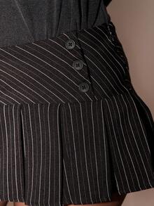 Bris Aura 女士褶皱条纹迷你裙，休闲日常穿着