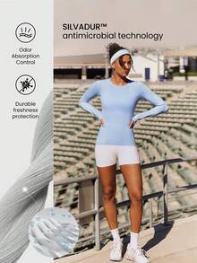 GLOWMODE Seamless Slimfit Long Sleeve Top Hip Length Antibacterial Lightweight Summer