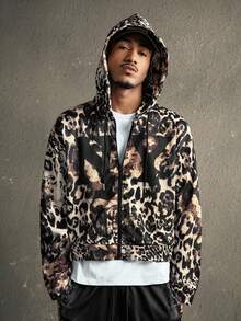 AXEPEAK 男士豹纹连帽衫和运动裤套装 - 彩色 - 查看 3