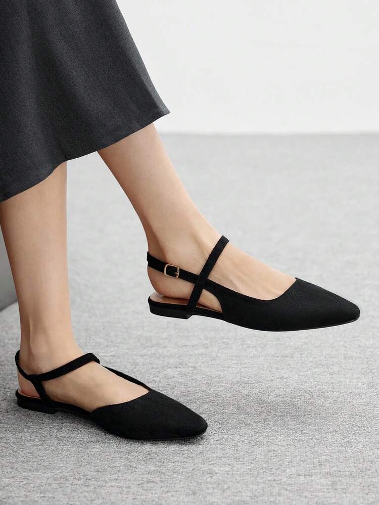 CUCCOO BIZCHIC Women's Pointed Toe Buckle Design Casual Slip-On Flats For Christmas