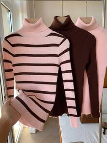 Comfortcana Áo len dệt kim cổ tròn tay dài 3 món cho nữ, mặc thường ngày vào mùa thu/đông - Nhiều màu - Xem 6