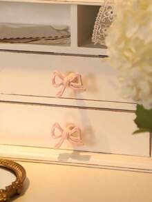 Joivida 1 núm tủ hình nơ màu hồng, tay nắm kéo ngăn kéo bằng kim loại, quà tặng cho nhà bếp, cửa tủ phòng tắm, tay nắm tủ quần áo dễ thương tặng bạn bè - Hồng - Xem 8