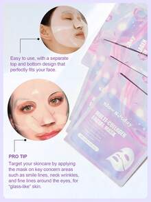 Mặt nạ collagen đa thành phần SlowSunday, 3 miếng, mặt nạ collagen Hàn Quốc, mặt nạ collagen dạng gel, dưỡng ẩm sâu, cải thiện độ đàn hồi, làm mịn da, công thức thuần chay, không cồn và không hương liệu, mỹ phẩm Hàn Quốc, lý tưởng cho mọi loại da, tuyệt vời cho hẹn hò, sinh nhật, kỷ niệm hoặc bất kỳ dịp đặc biệt nào, lý tưởng cho tiệc tùng, phù hợp cho mùa hè. - trắng - Xem 5