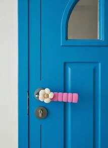 Joivida 1/2 pièce(s) Tampons de porte à motif floral, housses de protection douces et chaudes, universelles pour portes gauche et droite, protection anti-statique pour la maison