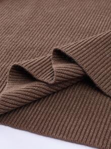 RONVEXI Jersey de cuello redondo de unicolor casual para hombre, de manga larga, para otoño/invierno, en tonos tierra