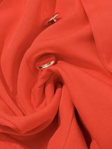 EMERY ROSE 女士纯色长袖休闲夹克，适合夏季 - 亮橙色 - 查看 3