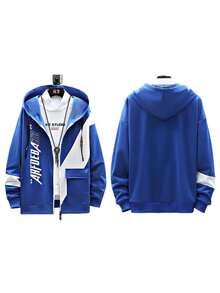 Sudadera con capucha para hombre oversized polar de algodón orgánico, estilo urbano sostenibl e con orgullo mexicano, suave abrigado y transpirable, cordón ajustable y cuello acanalado resistente, bolsillo canguro duradero y oferta exclusiva - Azul - Ver 4