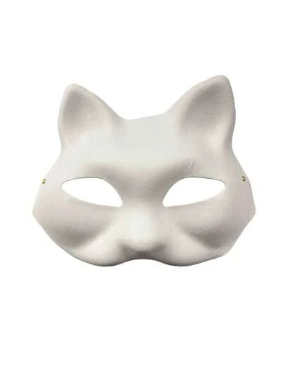 1 قطعة / 5 قطع / 10 قطع قناع قطة أبيض قناع حيواني للرسم والتزيين، قناع نصفي أبيض للتنكر والمهرجانات والحفلات الكوسبلاي