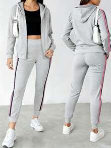 Big City Women Two-Piece Outfits - Light Grey - View 2