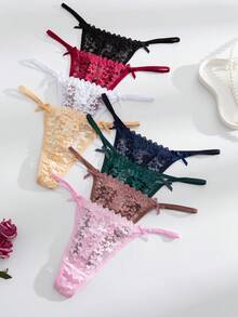 8pcs/Set Romantic & Sexy Lace Ladies Underwear G-String Lingerie - Multicolor - View 4