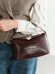 SHECARRY Bolsos de mujer de asa superior de unicolor minimalista casual