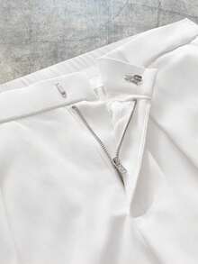 SWAVVY Quần ống đứng lưng thun co giãn màu trơn thường ngày cho nam - trắng - Xem 4