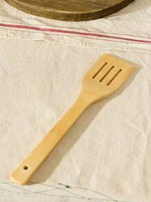 Cirelle 1 pieza Espátula para salteado de bambú, utensilios de cocina profesionales con mango de bambú, herramienta esencial para cocinar, hornear, regalo para chef, para uso doméstico y restaurante - Multicolor - Ver 2