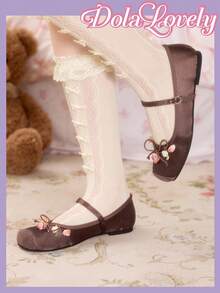 Dola Lovely 女士休闲平底鞋，饰有3D立体花朵图案，配有舒适的搭扣设计 - 咖啡棕 - 查看 6