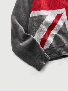 ROMWE MEN Street Life Men's Casual National Flag Knitted Sweater, Autumn/Winter - Grey - View 4