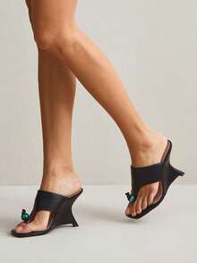 SHUZIA Giày cao gót đế xuồng quyến rũ, gợi cảm dành cho nữ. - màu đen - Xem 2