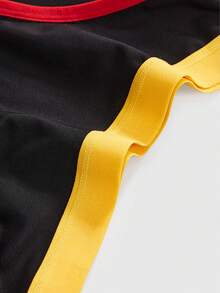 Teletubbies X ROMWE 女士卡通图案撞色滚边吊带背心和内裤套装 - 黑色 - 查看 8