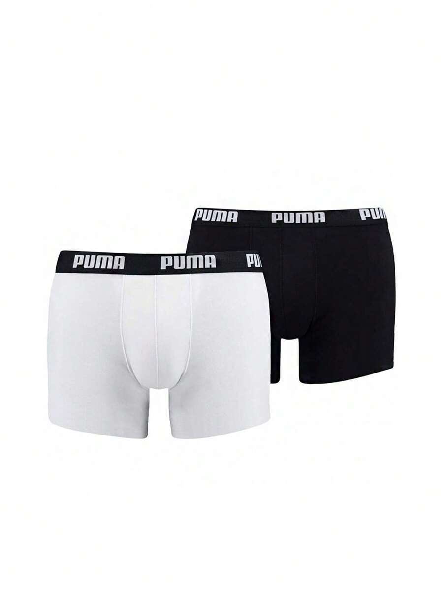 Puma 2 Pack Men's Boxers - Black and White - View 1