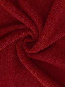 SHEIN Vestido largo ajustado, grueso y cálido deunicoloro con cuello mao, manga raglán y larga para maternidad - Rojo - Ver 6