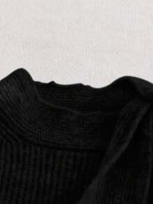 Franclia 女士优雅蝴蝶结毛衣波点半裙两件套，秋冬款 - 黑色 - 查看 5