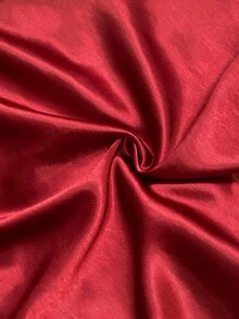 SHEIN Franclia Women's Elegant Satin Sheen Pearl Slip Dress, A-Line Silhouette, Suitable For Commute, Party, And Events - Burgundy - View 4