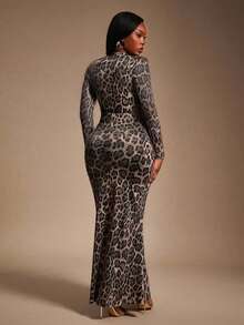 Radiana 大码女装秋冬优雅性感豹纹深V领鱼尾连衣裙，垫肩设计，适合派对、舞会、情人节、音乐节、演唱会、宴会、盛宴、晚宴等场合。这款猎豹纹连衣裙适合宴会、盛宴、晚宴、舞会、都市、性感职场、邮轮、复古、节日、演唱会、嘉年华、郊游、层次丰富的场合、假日、约会之夜、聚会、生日、单身派对、鸡尾酒会、正式活动、端庄、时尚、夜店、可爱、休闲、外出等各种场合。 - 彩色 - 查看 8